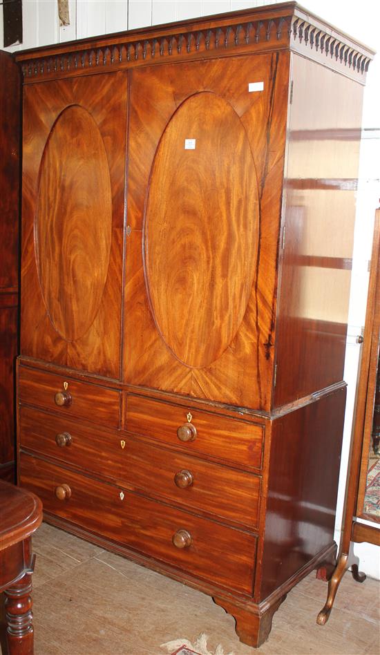 George III mahogany linen press